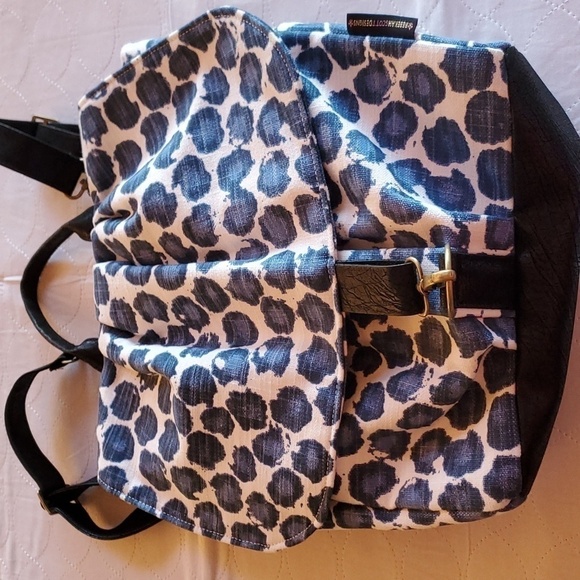 Rebekah Scott Designs Blue Leopard Petal Inside Lining‎ Fabric Sz M/L Backpack - Picture 3 of 16